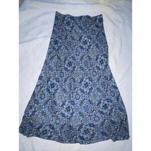 Believe Women's Maxi Skirt Size 12 Blue Lined 90s Y2K Vintage Cottagecore Boho